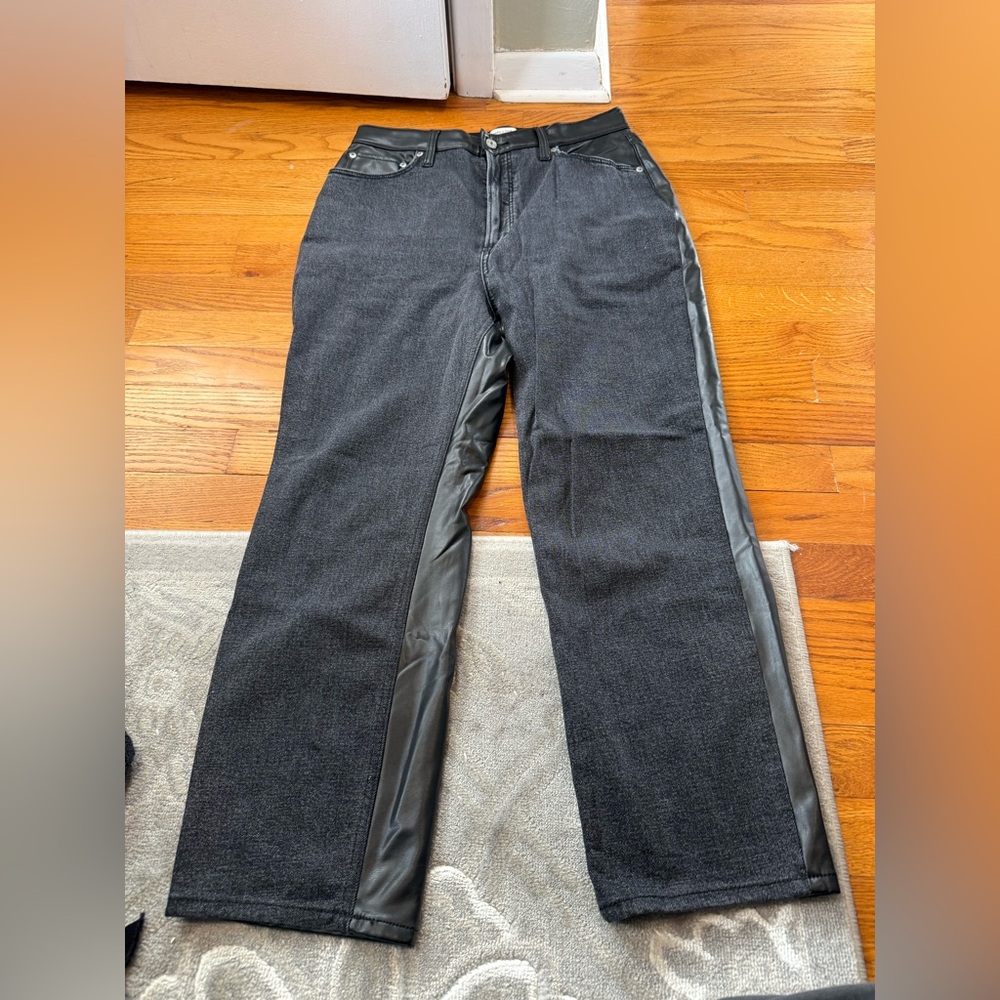 Abercrombie & Fitch Black Leather Trousers